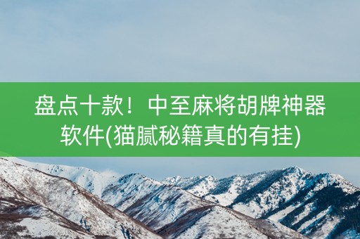 盘点十款！中至麻将胡牌神器软件(猫腻秘籍真的有挂)