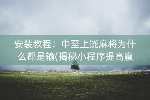 安装教程！中至上饶麻将为什么都是输(揭秘小程序提高赢的概率)