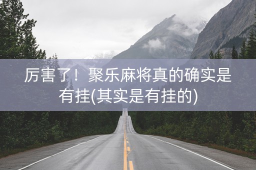 厉害了！聚乐麻将真的确实是有挂(其实是有挂的)