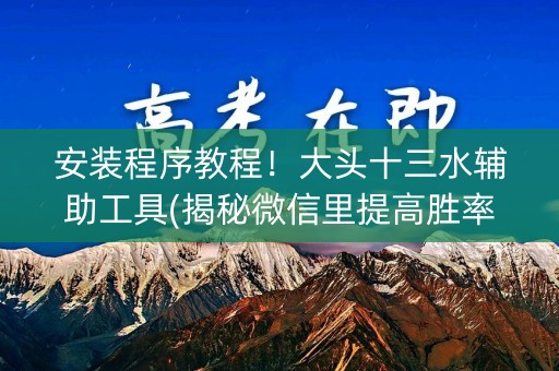 安装程序教程！大头十三水辅助工具(揭秘微信里提高胜率)