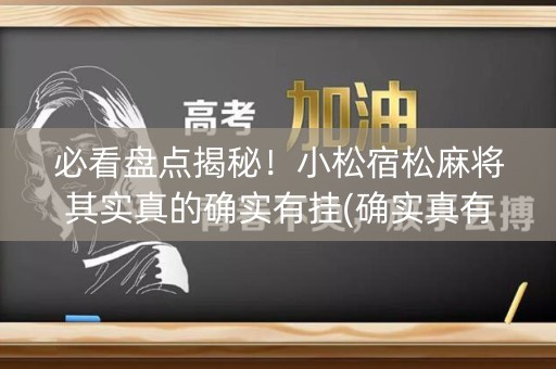 必看盘点揭秘！小松宿松麻将其实真的确实有挂(确实真有挂)