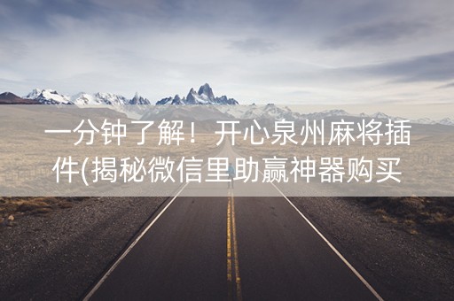 一分钟了解！开心泉州麻将插件(揭秘微信里助赢神器购买)