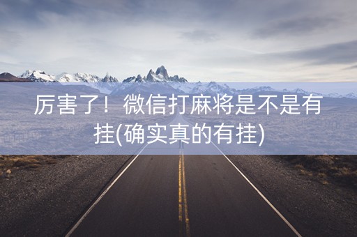 厉害了！微信打麻将是不是有挂(确实真的有挂)