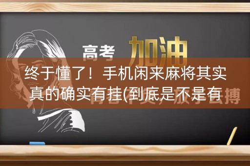 终于懂了！手机闲来麻将其实真的确实有挂(到底是不是有挂)