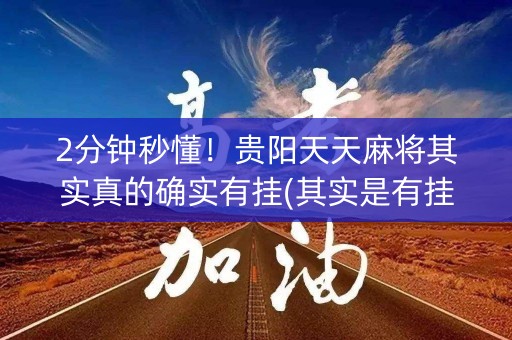 2分钟秒懂！贵阳天天麻将其实真的确实有挂(其实是有挂确实有挂)