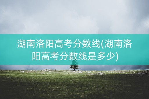 湖南洛阳高考分数线(湖南洛阳高考分数线是多少)