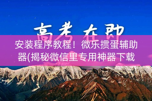 安装程序教程！微乐掼蛋辅助器(揭秘微信里专用神器下载)