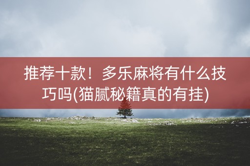推荐十款！多乐麻将有什么技巧吗(猫腻秘籍真的有挂)