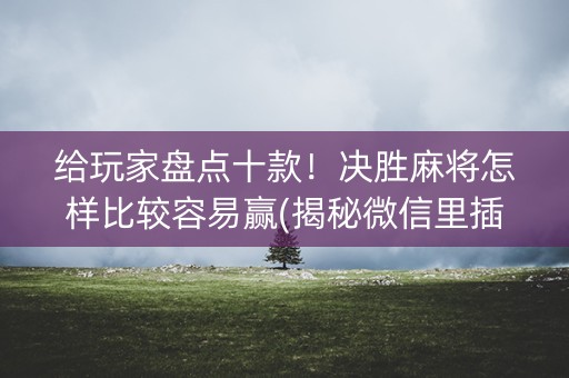 给玩家盘点十款！决胜麻将怎样比较容易赢(揭秘微信里插件购买)