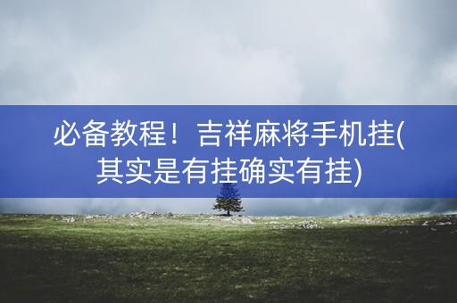 必备教程！吉祥麻将手机挂(其实是有挂确实有挂)