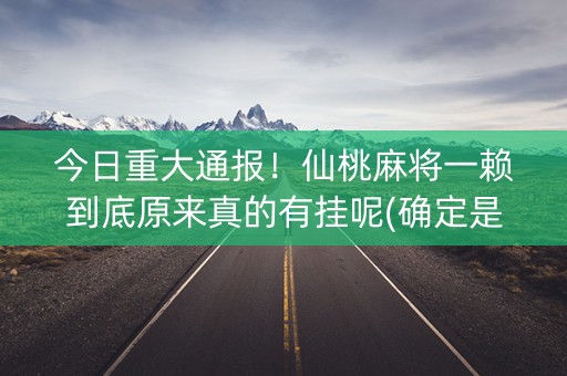 今日重大通报！仙桃麻将一赖到底原来真的有挂呢(确定是有挂)