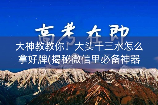 大神教教你！大头十三水怎么拿好牌(揭秘微信里必备神器)