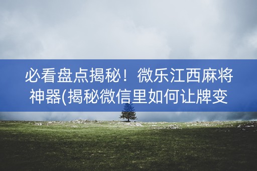 必看盘点揭秘！微乐江西麻将神器(揭秘微信里如何让牌变好)