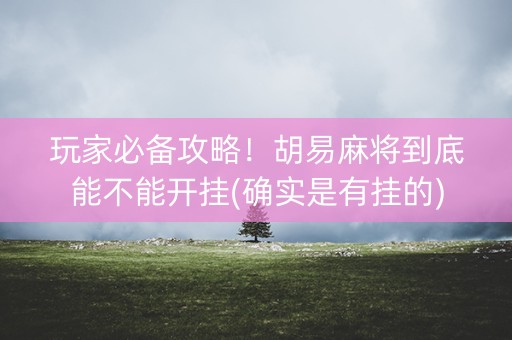 玩家必备攻略！胡易麻将到底能不能开挂(确实是有挂的)