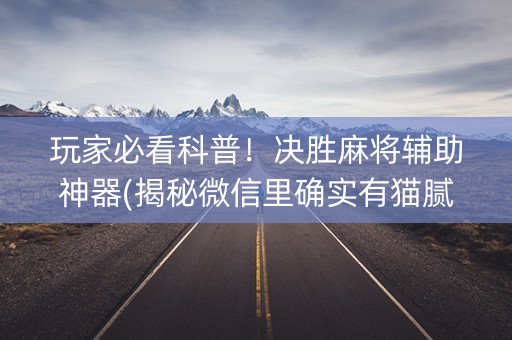 玩家必看科普！决胜麻将辅助神器(揭秘微信里确实有猫腻)