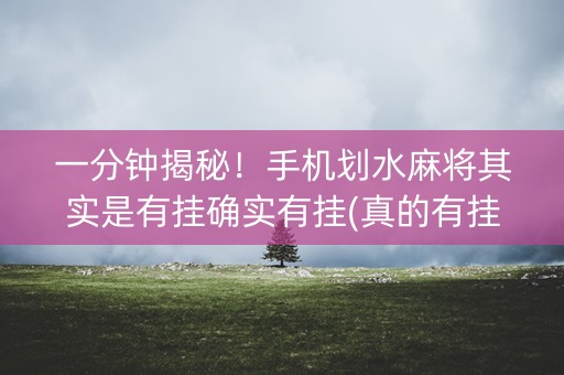 一分钟揭秘！手机划水麻将其实是有挂确实有挂(真的有挂确实有挂)