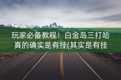 玩家必备教程！白金岛三打哈真的确实是有挂(其实是有挂的)