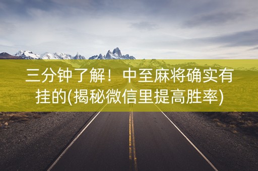 三分钟了解！中至麻将确实有挂的(揭秘微信里提高胜率)