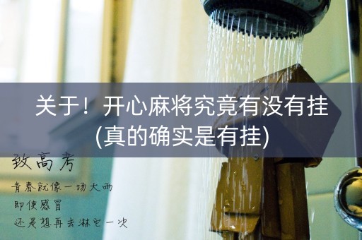关于！开心麻将究竟有没有挂(真的确实是有挂)