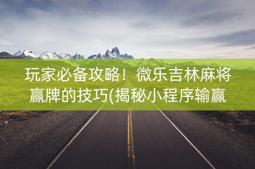 玩家必备攻略！微乐吉林麻将赢牌的技巧(揭秘小程序输赢规律)