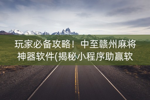 玩家必备攻略！中至赣州麻将神器软件(揭秘小程序助赢软件)