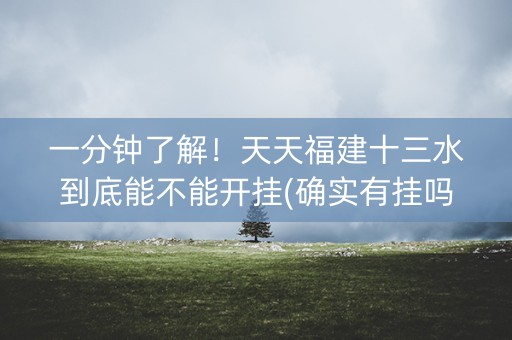 一分钟了解！天天福建十三水到底能不能开挂(确实有挂吗)
