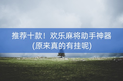 推荐十款！欢乐麻将助手神器(原来真的有挂呢)