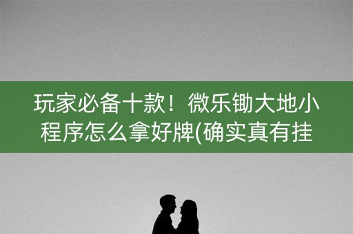 玩家必备十款！微乐锄大地小程序怎么拿好牌(确实真有挂)