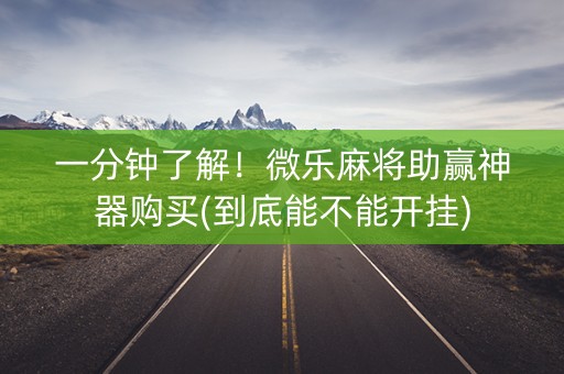 一分钟了解！微乐麻将助赢神器购买(到底能不能开挂)