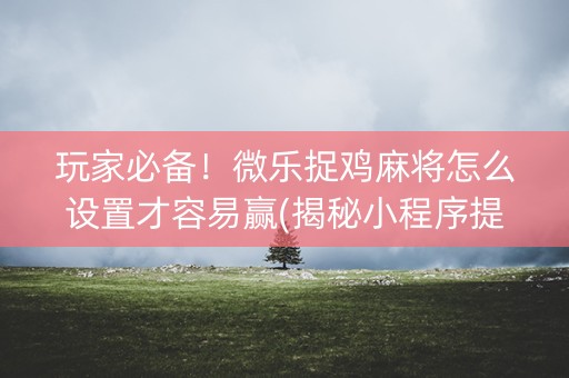 玩家必备！微乐捉鸡麻将怎么设置才容易赢(揭秘小程序提高胜率)