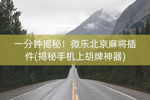 一分钟揭秘！微乐北京麻将插件(揭秘手机上胡牌神器)