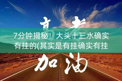 7分钟揭秘！大头十三水确实有挂的(其实是有挂确实有挂)