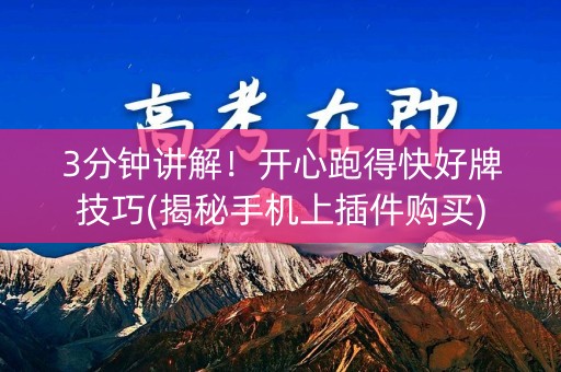 3分钟讲解！开心跑得快好牌技巧(揭秘手机上插件购买)