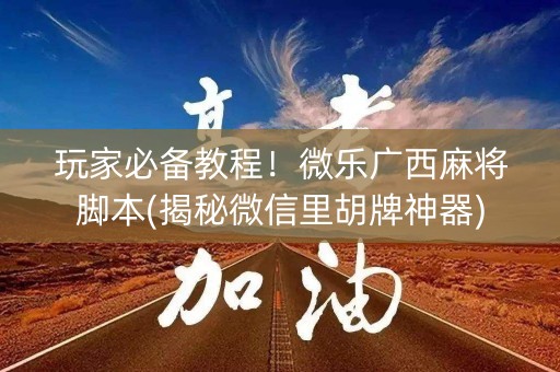 玩家必备教程！微乐广西麻将脚本(揭秘微信里胡牌神器)