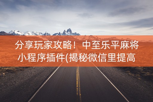 分享玩家攻略！中至乐平麻将小程序插件(揭秘微信里提高胜率)
