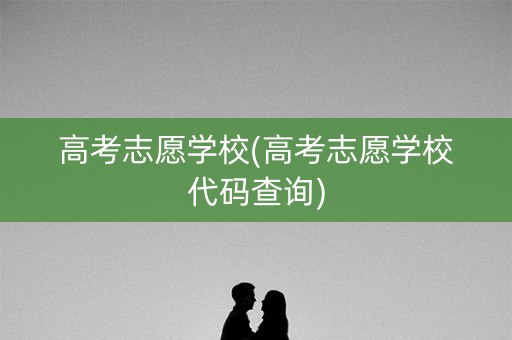 高考志愿学校(高考志愿学校代码查询)