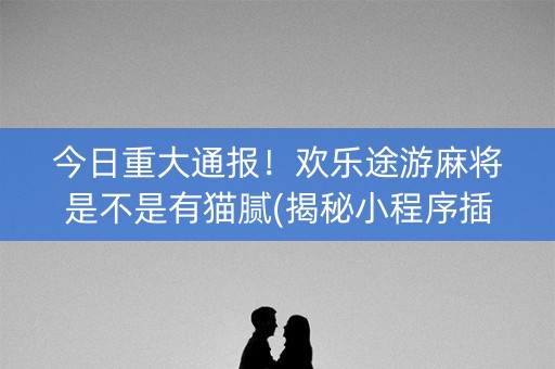 今日重大通报！欢乐途游麻将是不是有猫腻(揭秘小程序插件下载)