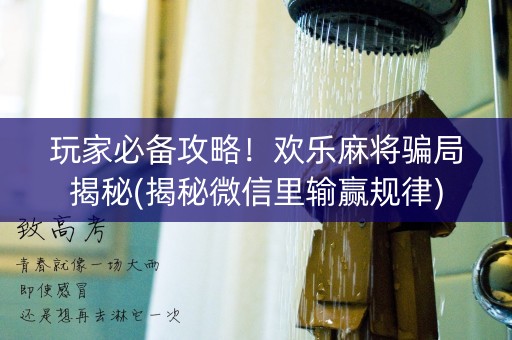 玩家必备攻略！欢乐麻将骗局揭秘(揭秘微信里输赢规律)