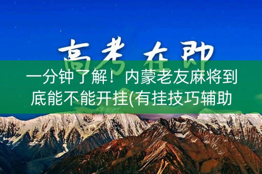 一分钟了解！内蒙老友麻将到底能不能开挂(有挂技巧辅助器)