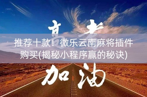 推荐十款！微乐云南麻将插件购买(揭秘小程序赢的秘诀)