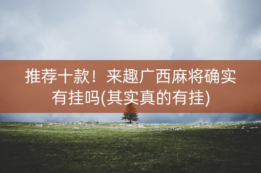 推荐十款！来趣广西麻将确实有挂吗(其实真的有挂)
