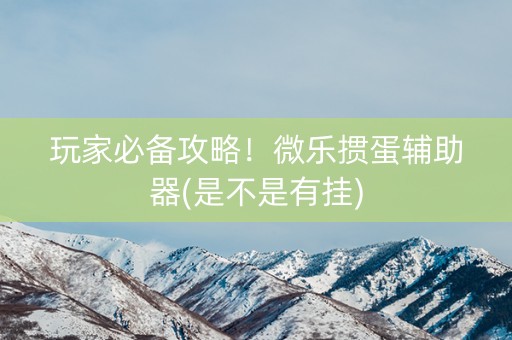玩家必备攻略！微乐掼蛋辅助器(是不是有挂)