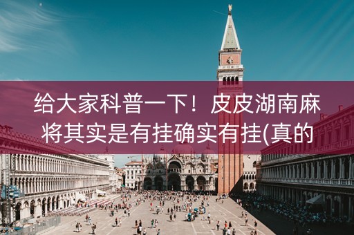 给大家科普一下！皮皮湖南麻将其实是有挂确实有挂(真的确实是有挂)