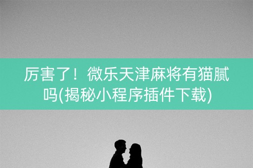 厉害了！微乐天津麻将有猫腻吗(揭秘小程序插件下载)