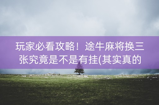 玩家必看攻略！途牛麻将换三张究竟是不是有挂(其实真的确实有挂)