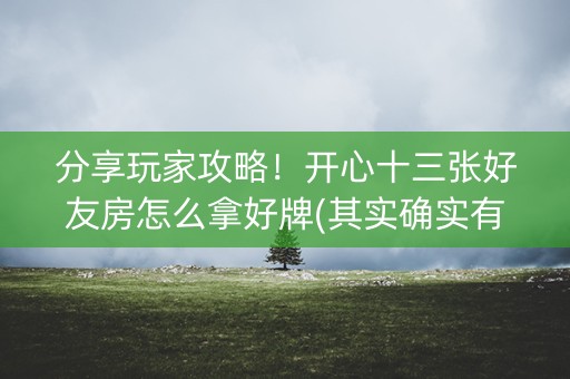 分享玩家攻略！开心十三张好友房怎么拿好牌(其实确实有挂)