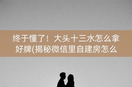终于懂了！大头十三水怎么拿好牌(揭秘微信里自建房怎么赢)