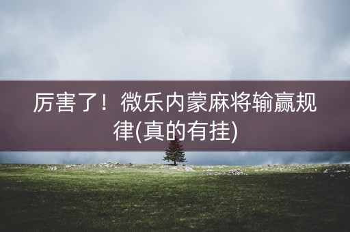 厉害了！微乐内蒙麻将输赢规律(真的有挂)