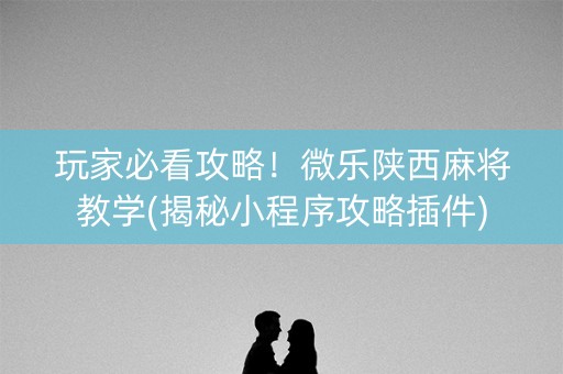 玩家必看攻略！微乐陕西麻将教学(揭秘小程序攻略插件)