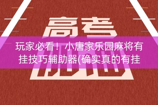 玩家必看！小唐家乐园麻将有挂技巧辅助器(确实真的有挂)